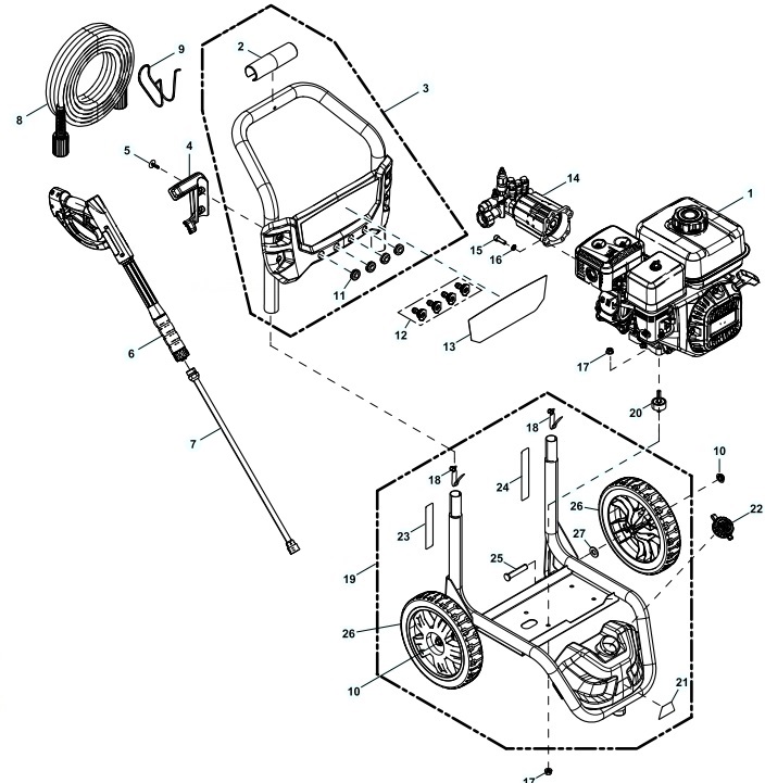 generac 0069220 Power Washer repair Parts